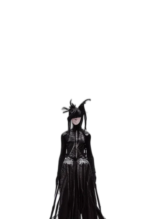 dress, mask, creature, staff transparent PNG cut-out