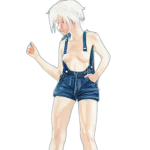 dress, jacket, weapon, concept art, watercolor, anime, cartoon, blue transparent PNG cut-out