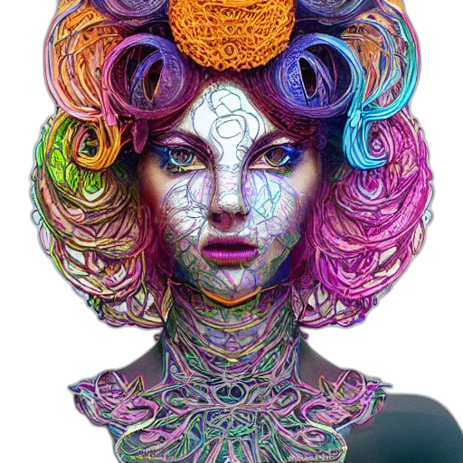 mask, face, crown, hair, fantasy art, cyberpunk, concept art, comic book art transparent PNG cut-out