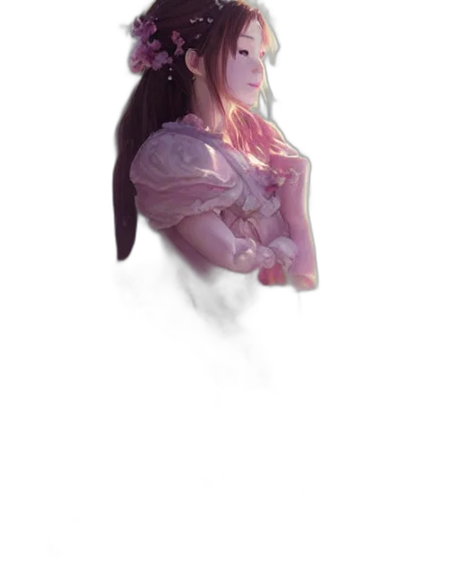 face, dress, dragon, staff transparent PNG cut-out