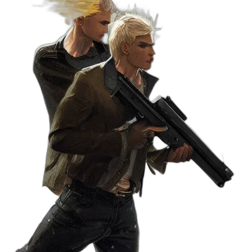 weapon, jacket, concept art, cyberpunk transparent PNG cut-out