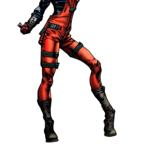 comic book art, concept art, 3d render, pixel art, red, full, body, pose transparent PNG cut-out