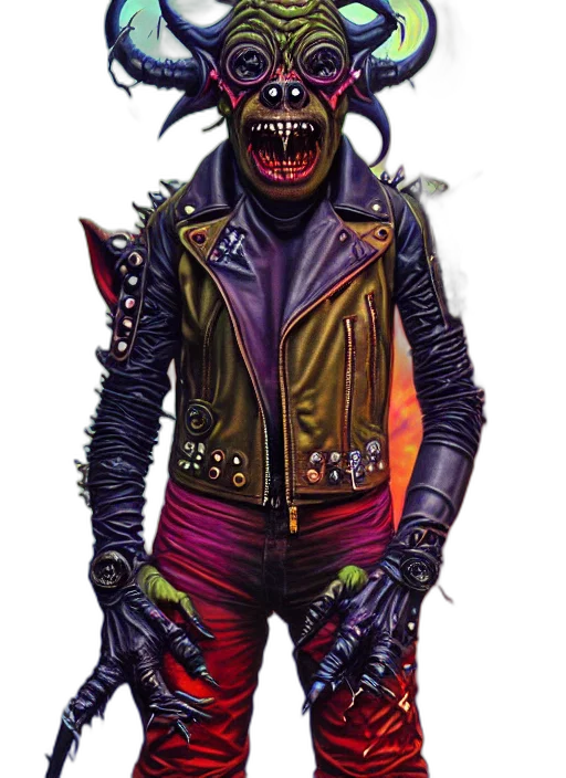jacket, creature, mask, staff, concept art, comic book art, cyberpunk, dark transparent PNG cut-out