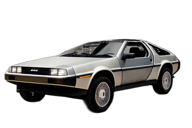 car, concept art, photorealistic, 3d render, delorean transparent PNG cut-out