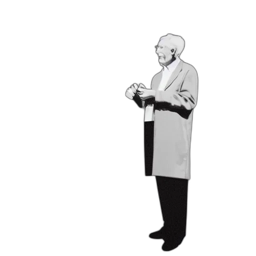 jacket, staff, concept art, cartoon transparent PNG cut-out