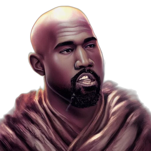 face, photorealistic, fantasy art, concept art, vaporwave, cute, kanye, west transparent PNG cut-out