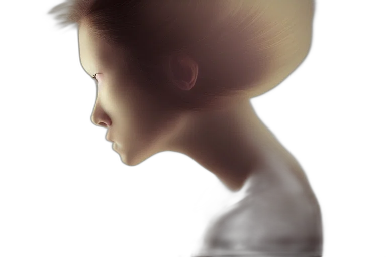 hair, face, crown, mask, photorealistic, 3d render, concept art, oil painting transparent PNG cut-out