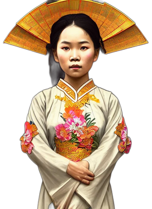 face, staff, dress, flower, photorealistic, concept art, oil painting, pixel art transparent PNG cut-out