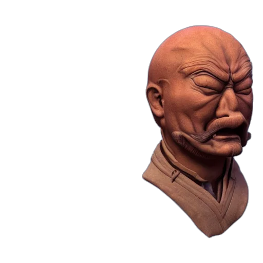 face, mask, staff, jacket, 3d render, photorealistic, concept art, hyperrealistic transparent PNG cut-out