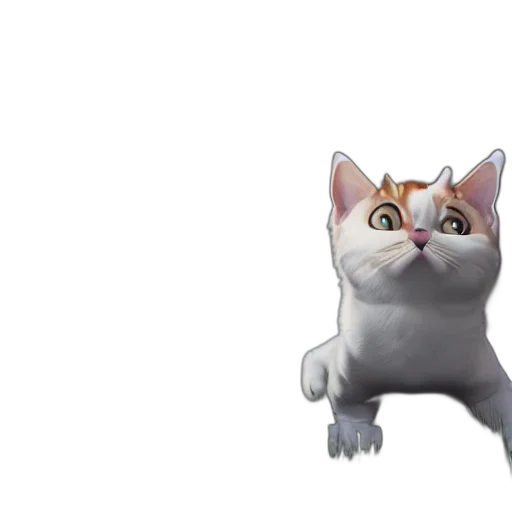 animal, creature, staff, 3d render, concept art, photorealistic, cartoon, cat transparent PNG cut-out