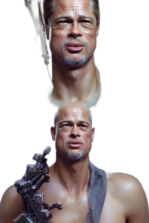 face, robot, hair, creature, photorealistic, 3d render, concept art, cyberpunk transparent PNG cut-out