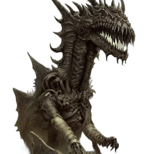 dragon, creature, animal, staff transparent PNG cut-out