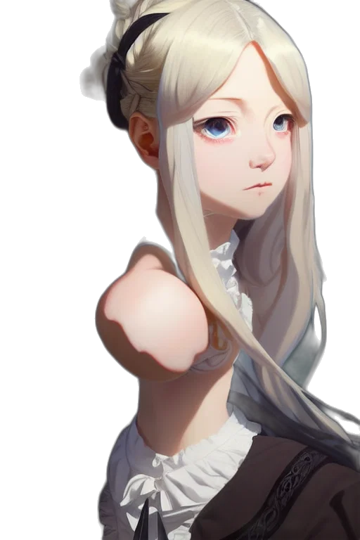 dress, face, crown, staff transparent PNG cut-out