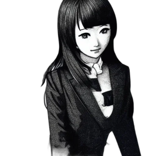 face, dress, jacket, robot, anime, comic book art, cartoon, photorealistic transparent PNG cut-out