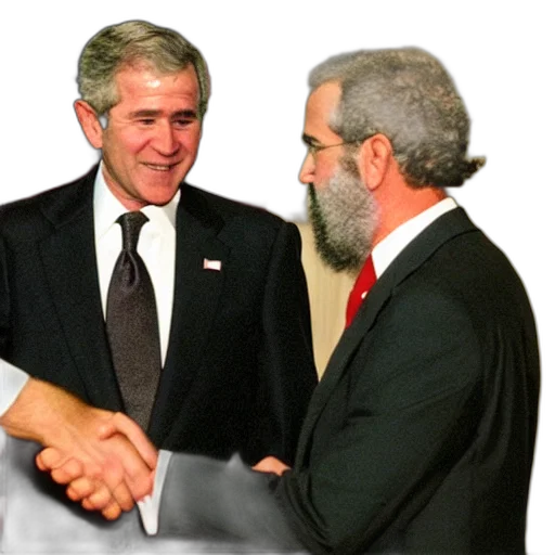 george, bush, shaking, hands transparent PNG cut-out