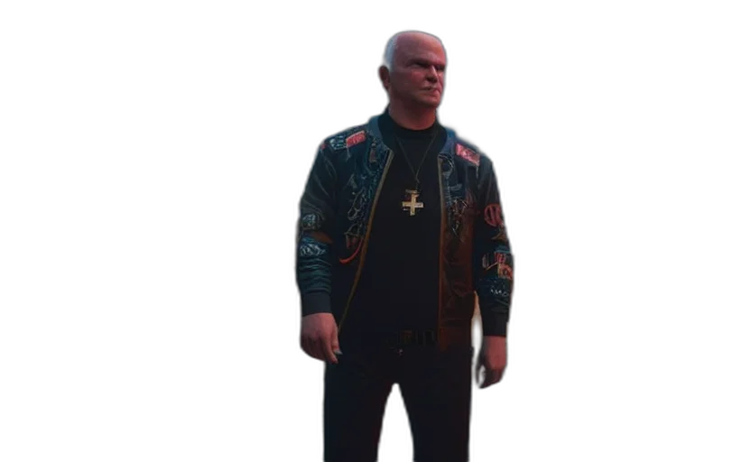 jacket, staff, creature, face transparent PNG cut-out