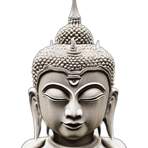 mask, crown, face, staff, photorealistic, 3d render, naraka, buddhist transparent PNG cut-out