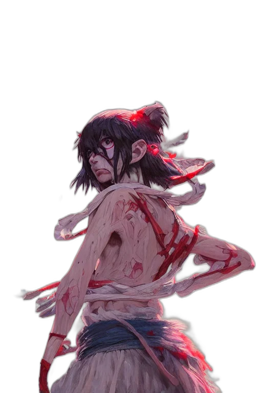 creature, weapon, concept art, fantasy art, watercolor, anime, fire, red transparent PNG cut-out