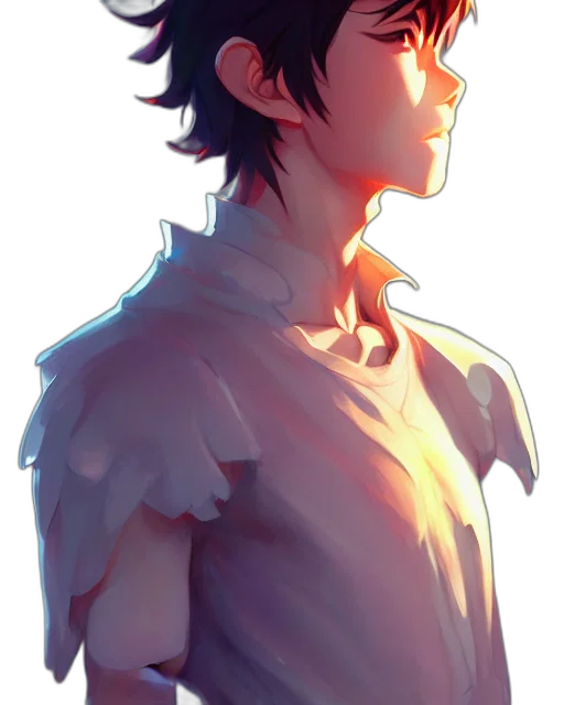 face, staff, crown, creature, anime, watercolor, concept art, fantasy art transparent PNG cut-out