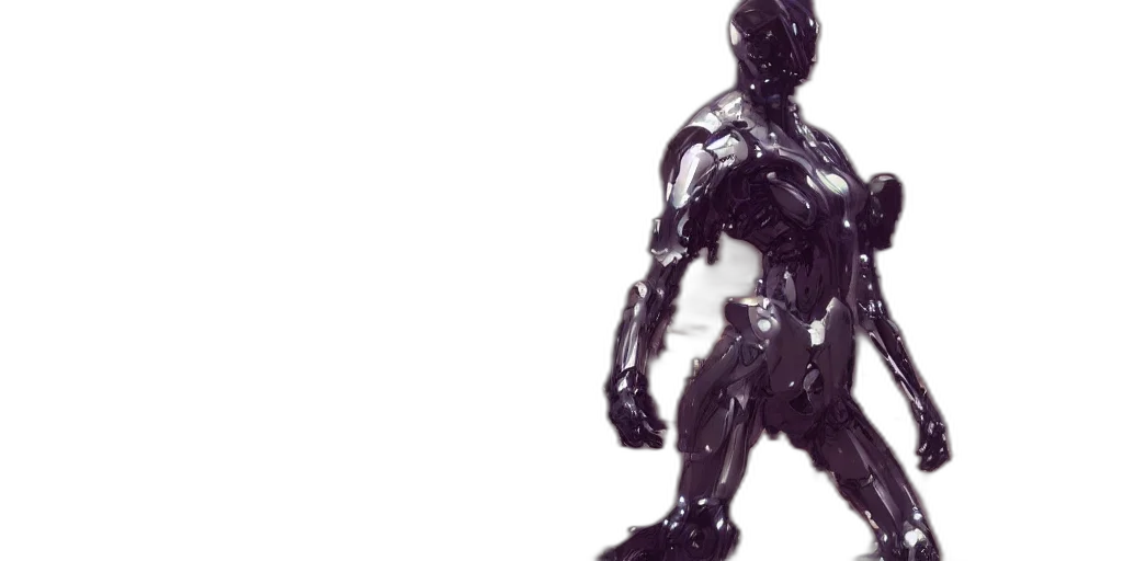 robot, creature, 3d render, concept art, photorealistic, comic book art, dark, monochrome transparent PNG cut-out