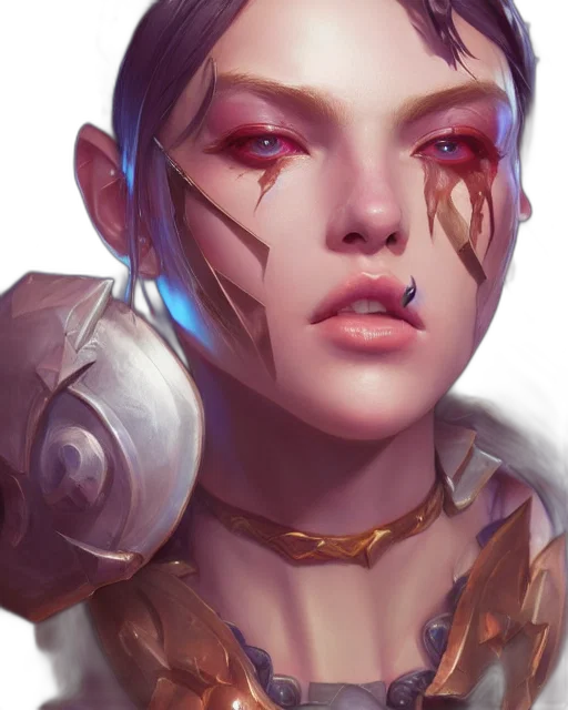 face, robot, weapon, staff, concept art, fantasy art, cyberpunk, photorealistic transparent PNG cut-out