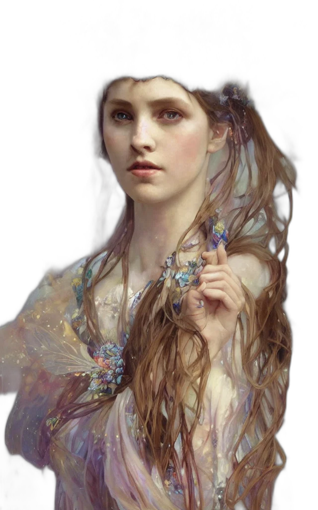dress, jewelry, crown, face, photorealistic, fantasy art, oil painting, concept art transparent PNG cut-out