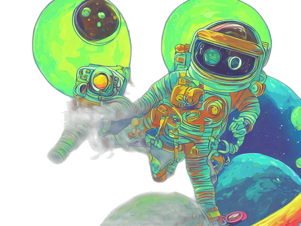 mask, robot, concept art, pixel art, comic book art, fantasy art, outer space, underwater transparent PNG cut-out