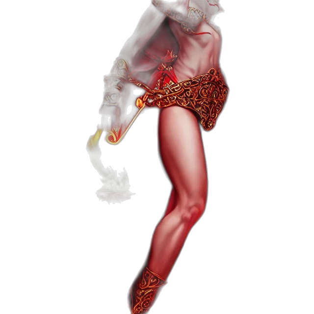 dress, concept art, fantasy art, pixel art, comic book art, fire, red, beautiful transparent PNG cut-out