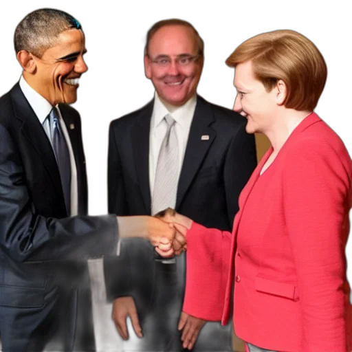 staff, barack, obama, shaking, angela, merkels, hand, clown transparent PNG cut-out