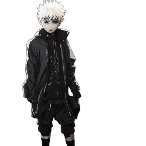 jacket, mask, creature, staff transparent PNG cut-out