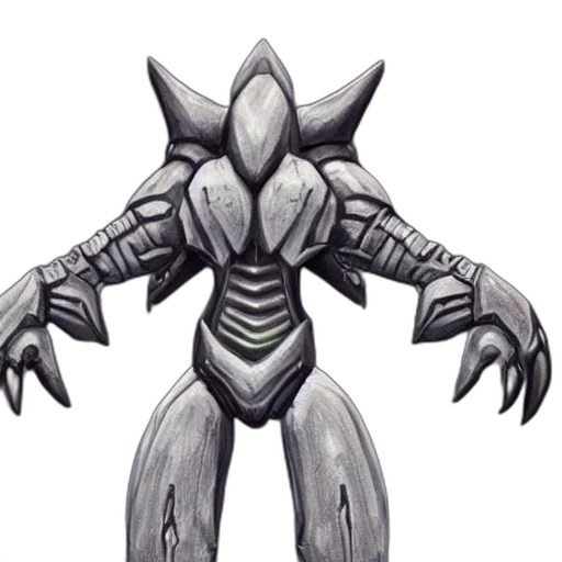 creature, robot, mask, staff, concept art, 3d render, fantasy art, pixel art transparent PNG cut-out