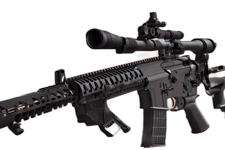 weapon, 3d render, rifle, made transparent PNG cut-out