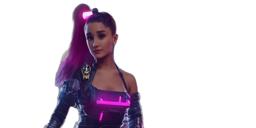 robot, cyberpunk, concept art, neon lights transparent PNG cut-out