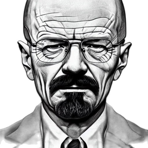 face, mask, comic book art, cartoon, concept art, photorealistic, walter, white transparent PNG cut-out