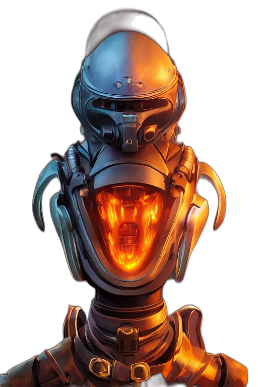 robot, mask, concept art, cyberpunk transparent PNG cut-out