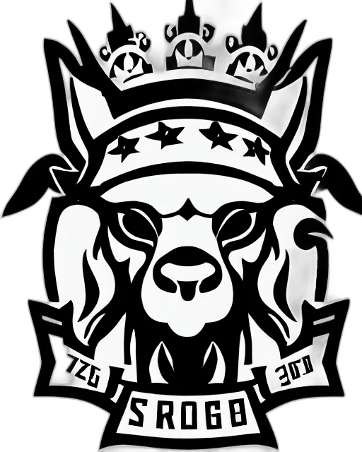 crown, cartoon, concept art, esports, logo, stag, wearing transparent PNG cut-out