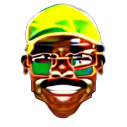 face, pixel art, cartoon, 3d render, concept art, samuel, jackson, emoji transparent PNG cut-out