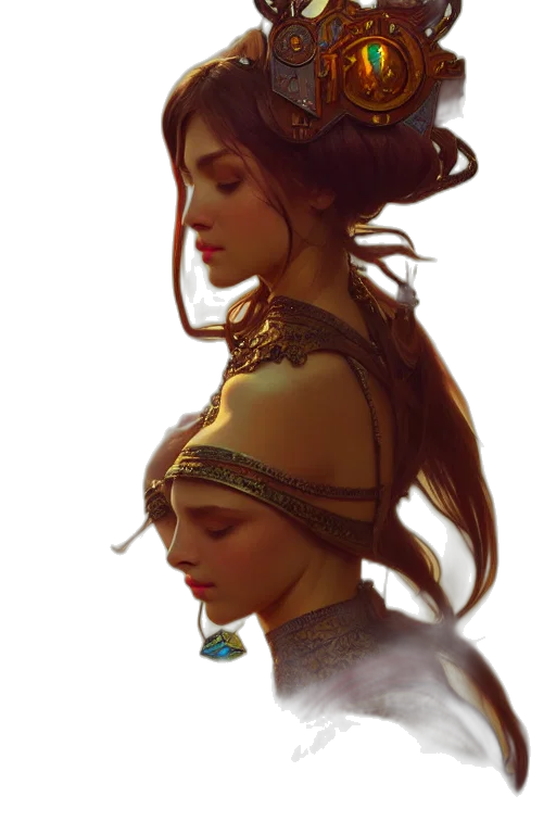crown, jewelry, face, mask, fantasy art, concept art, photorealistic, oil painting transparent PNG cut-out