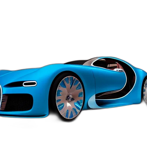 car, 3d render, concept art, photorealistic, blue, still, photo, bugatti transparent PNG cut-out