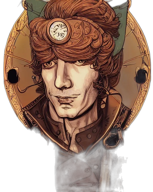 face, mask, hat, crown, fantasy art, concept art, comic book art, watercolor transparent PNG cut-out
