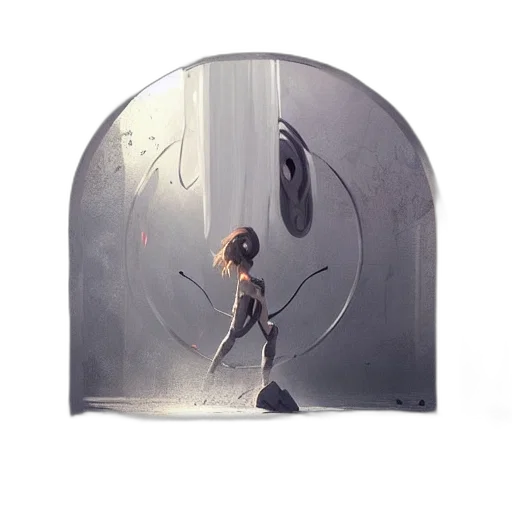 robot, sword, creature, hair transparent PNG cut-out