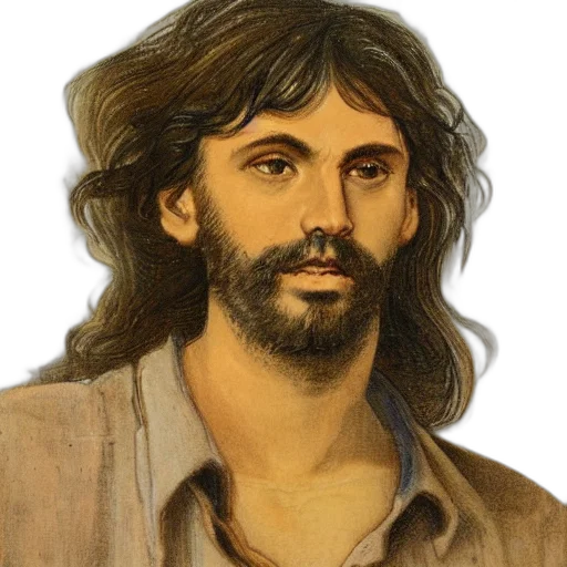 face, hair, staff, photorealistic transparent PNG cut-out