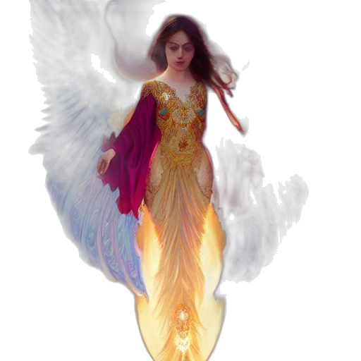 fantasy art, concept art, pixel art, photorealistic, golden, beautiful, orchid, phoenix transparent PNG cut-out