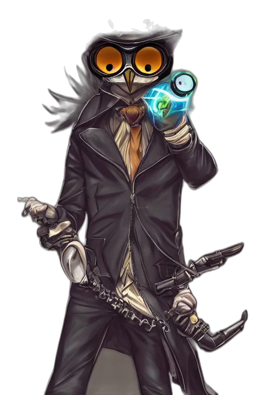 mask, staff, weapon, jacket, concept art, cyberpunk, pixel art, fantasy art transparent PNG cut-out
