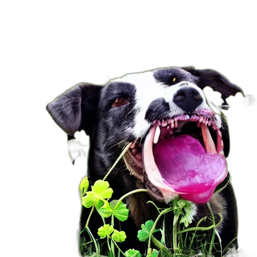 animal, creature, staff, flower, photorealistic, green, slobber, over transparent PNG cut-out