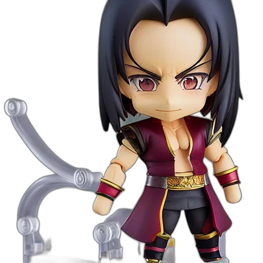 sword, 3d render, concept art, anime, nendoroid, shang, tsung, figurine transparent PNG cut-out