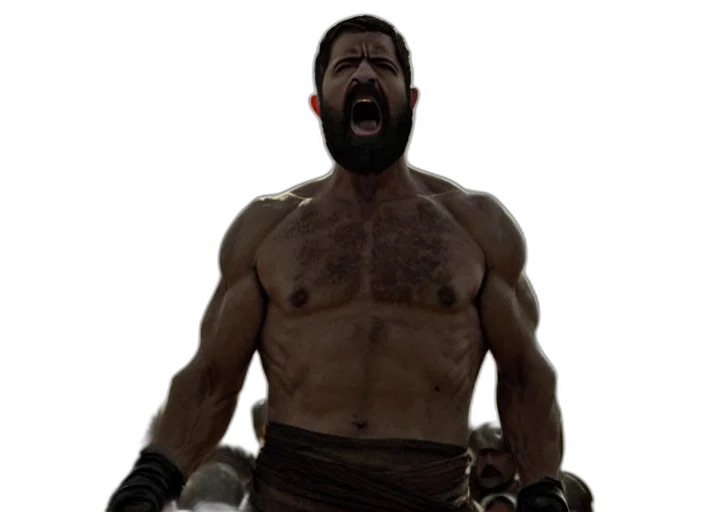 concept art, photorealistic, cinematic, film, still, joe, biden, leonidas transparent PNG cut-out