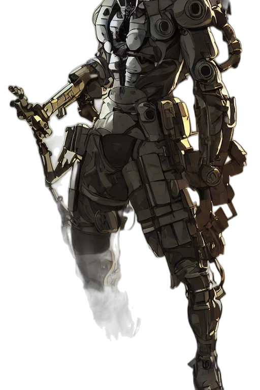 robot, weapon, concept art, cyberpunk transparent PNG cut-out