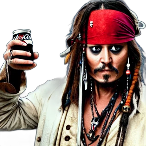 photorealistic, johnny, depp, captain transparent PNG cut-out