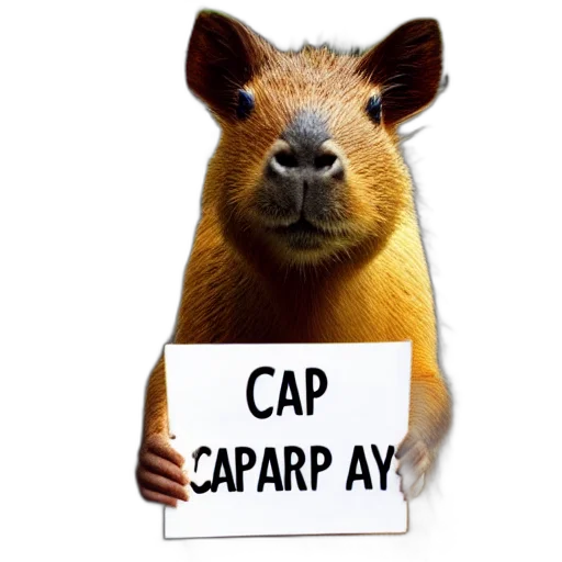 animal, hat, realistic, high, quality, photo, capybara, holding transparent PNG cut-out